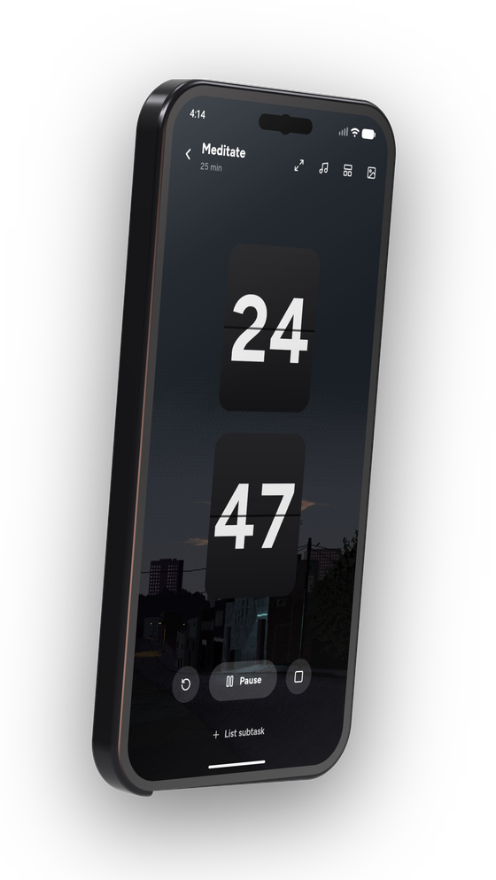 Focus timer with a flip clock