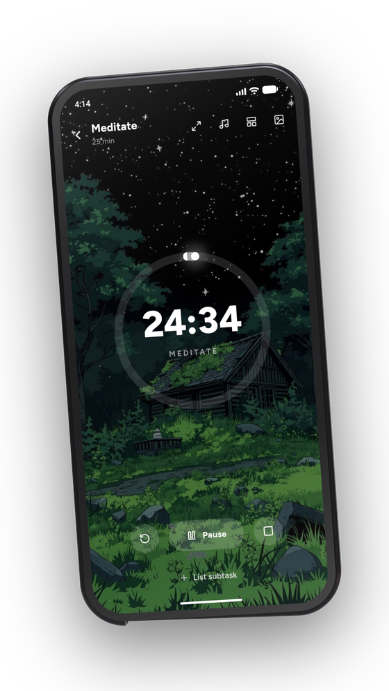 Focus timer with a ring clock