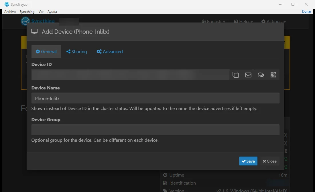 Saving the phone as a device on the PC